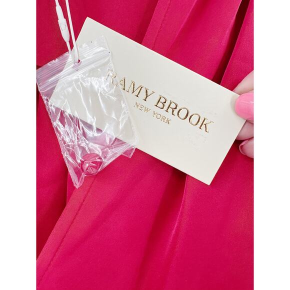 RAMY BROOK Top NEW Size S Pauline Puff Sleeve Wrap Blouse Red $375 - Picture 3 of 4